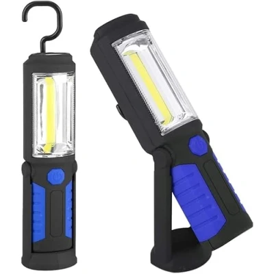 Afbeelding van led zaklamp, oplaadbare werklamp, multifunctionele zaklamp met magneetstandaard, inklapbare voor thuiswerk (blauw)