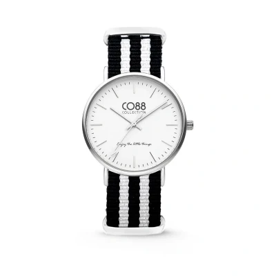 Afbeelding van CO88 Horloge staal/nylon zilver/zwart/wit 36 mm 8CW 10035