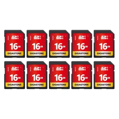Afbeelding van Gigastone 16 GB SDHC geheugenkaart 10 pak, UHS I U1 klasse 10, tot 80 MB/sec. voor digitale camera&#039;s Canon Sony Nikon Olympus PC