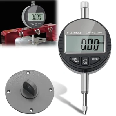 Afbeelding van Digitaal display meetklok 0 12,7 mm 0,01 dieptemeter nauwkeurigheid 0,001 (meetklok mm), digitale voor kalibreren werkplaatsmachines zwart
