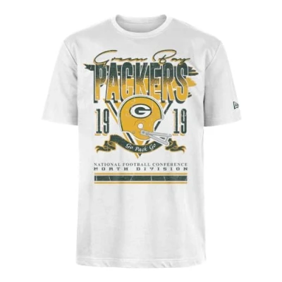 Afbeelding van GREEN BAY PACKERS New Era Cap NFL Oversized T shirt Screent Print Distressed Team Graphic Wit Unisex
