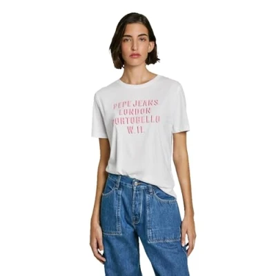Afbeelding van Pepe Jeans Tshirt print, Dames, Maat: Large, White