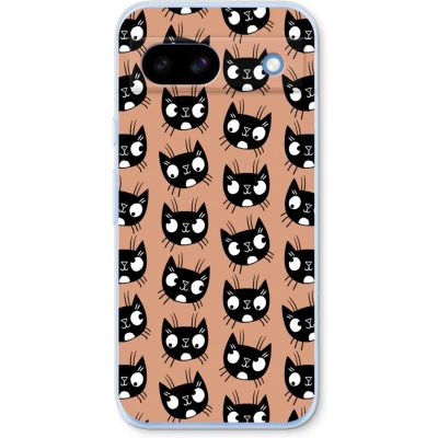Afbeelding van Case Company® hoesje geschikt voor Google Pixel 8a Kat Soft Cover Telefoonhoesje Bescherming aan alle Kanten en Schermrand
