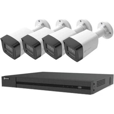 Afbeelding van EZVIZ 4K PoE Kit Bewakingscamera, 4 8MP Beveiligingscamera&#039;s met AI Persoon/Voertuig Detectie, 2TB HDD NVR Continue Opname, Kleuren Nachtzicht, IP67 Waterdicht, H3K