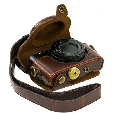 Afbeelding van Hoes voor Sony RX100 RX100II RX100III RX100IV RX100VII RX100VIII M3 M5 DSC III RX100M3 Kunstleer (polyurethaan) Met schouderriem