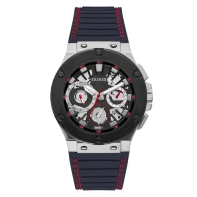 Afbeelding van Guess Circuit Horloge Black sunray/ silvercoloured, Heren, Maat: One Size, silver coloured
