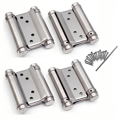 Afbeelding van 2 Pairs 3 &quot;Dubbele Actie Lente Deur Scharnieren Rvs Saloon Cafe Zelfsluitende Perfect Verstelbare 76mm