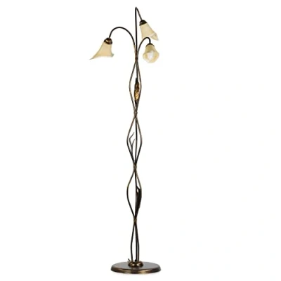 Afbeelding van ONLI Vloerlamp Alga, 3 lamps, ijzer, glas, Florentijn