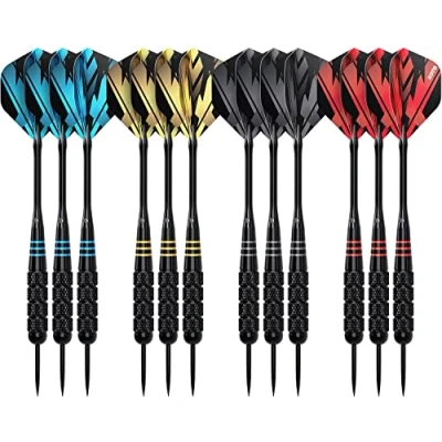Afbeelding van KOTO Brass MultiSet Darts, 12 Dartpijlen, 23 gram Soft Tip Darts Van Brass, Dart Games, 4 Dartsets voor Beginners &amp; Hobbyisten, Met Darttas