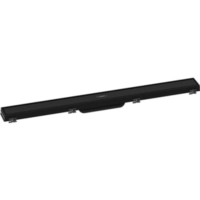 Afbeelding van hansgrohe RainDrain Match, douchegoot, afvoergoot, 800 mm, douchegoot met in hoogte verstelbaar frame, mat zwart