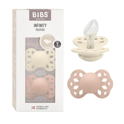 Afbeelding van BIBS® Fopspeen Infinity anatomische speen 6 18 maanden Ivoor &amp; Blush 2 stuks