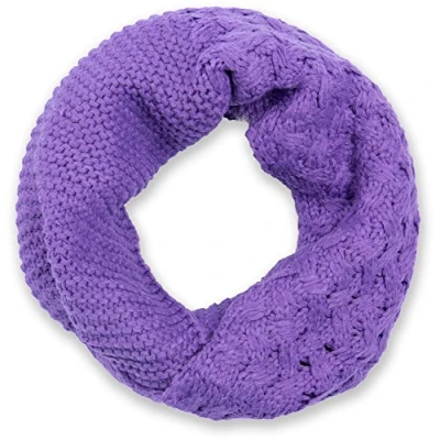 Afbeelding van styleBREAKER gebreide lussen sjaal met patroonmix, effen buissjaal, winterse sjaal, Uniseks 01018153, Farbe:Purper