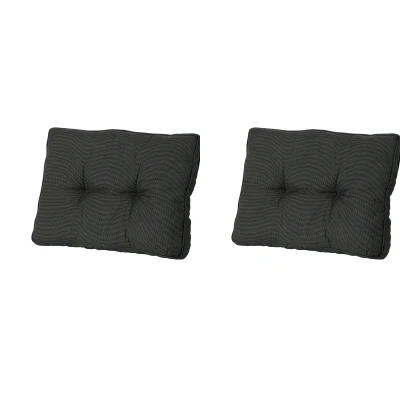 Afbeelding van Madison Florance Rugkussen Rib black Ca. 43x73 cm Set van 2