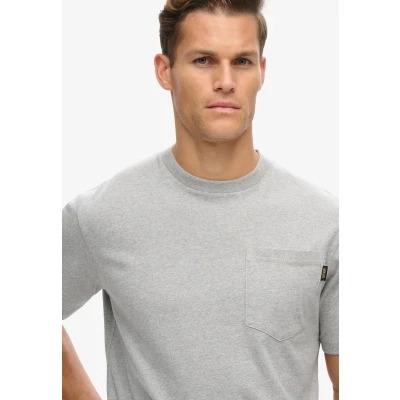 Afbeelding van Superdry Stitch Pocket Tshirt basic, Heren, Maat: XXL, Washed college grey marl