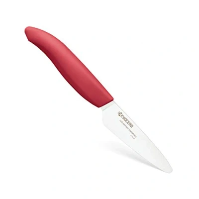Afbeelding van Kyocera GEN RED keramisch schilmes lemmet 7,5 cm ergonomisch gevormde handgreep extreem scherp keukenmes koksmes professioneel mes klein