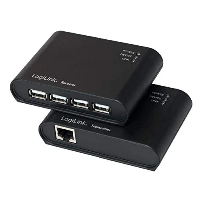 Afbeelding van LOGILINK UA0230 Extender USB 2.0 z wbudowanym 4 portowym hubem i zasilaczem