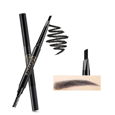 Afbeelding van NICEFACE Wenkbrauwverf Wenkbrauwpotlood Zwart Double Ended Precision Waterproof Brow (zwart # 1)