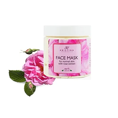 Afbeelding van Roze Damascena gezichtsmasker, 100% natuurlijk, hydraterend, klei, kaolin en druivenpitolie, reiniging witmaking