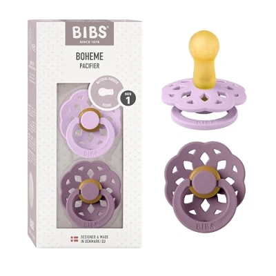 Afbeelding van BIBS® Fopspeen Boheme 0 6 maanden Violet Sky/Mauve 2 stuks.