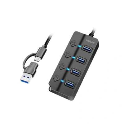 Afbeelding van LogiLink UA0419 USB 3.2 Gen 1 hub Zwart