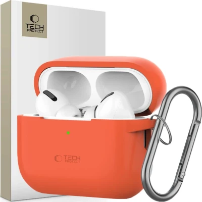 Afbeelding van TECH PROTECT SILICONEN HAAK APPLE AIRPODS PRO 1 / 2 NEON ORANJE