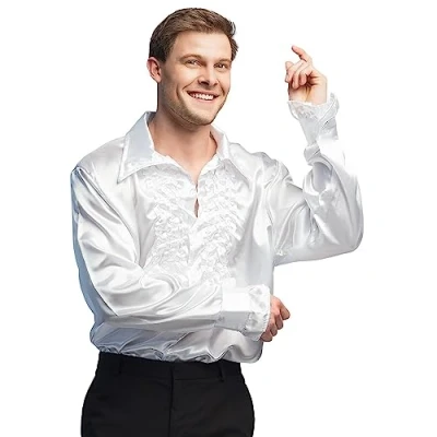 Afbeelding van Boland Party shirt wit (M) Volwassenen Danser/danseres 80&#039;s &amp; 90&#039;s Disco