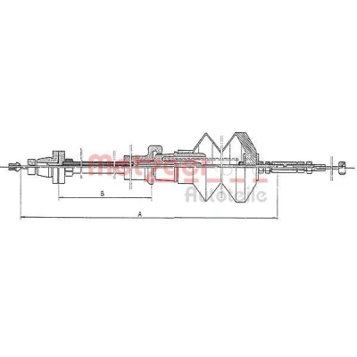 Afbeelding van METZGER 1903.5 Gaskabel COFLE FIAT: Panda I Hatchback (141) 1.0, 1000 i.e. Cat, 750, 800, 0.9, 1.0 4x4, 4x4 1980 2003