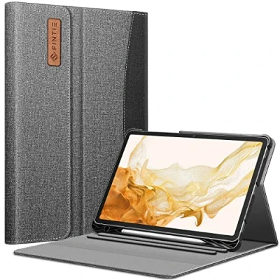 Afbeelding van Fintie Hoes voor Samsung Galaxy Tab S7 FE 2021/S7 Plus 2020 12,4 inch, multi hoek bekijk folio beschermhoes met S penhouder documentsleuven auto slaap/waak, (*Grijs)