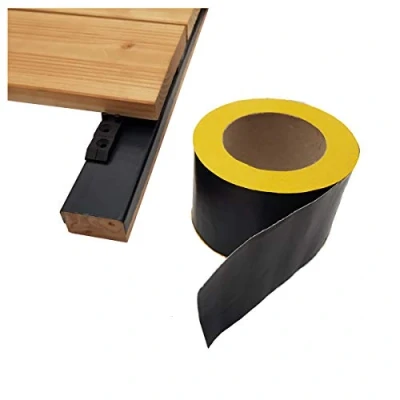 Afbeelding van 10.000 mm x 75 0,6 butyl terrassen afdektape rol hout &amp; onderconstructies eenzijdig zelfklevende houtbeschermingsband (7 rollen (totaal 70 meter))