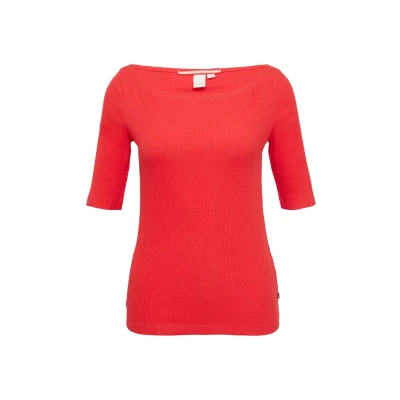 Afbeelding van Q/S by s.Oliver top rood rib gebreid