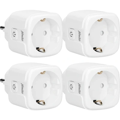 Afbeelding van Alecto Smart PLUG20 wifi tussenstekker met energiemeter, 16A, 3680W, 4 pack, wit White