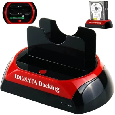 Afbeelding van Retoo IDE SATA naar USB 2.0 docking station, station voor 2,5 inch en 3,5 SSD harde schijf, offline schijf