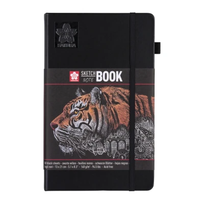 Afbeelding van Schets notitieboek Sakura 13x21cm 140gr 80vel zwart
