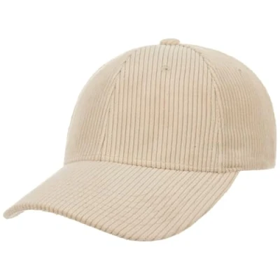 Afbeelding van Hoedshop Basic Corduroy Baseball Cap Dames/Heren One Size lichtbeige