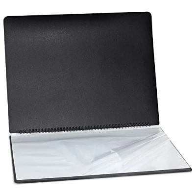 Afbeelding van Liquidraw A3 Art Portfolio Case voor kunstenaars met 20 hoezen Inserts Opslag Spiraal File Map Kunstenaars, Architecten, Tekenen, Schilderen, Documenten en Professionele Bestanden