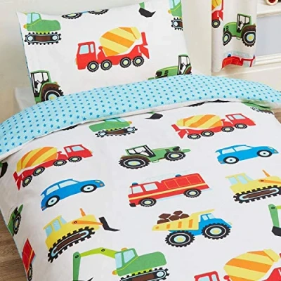 Afbeelding van Price Right Home Trucks and Transport Eenpersoons dekbedovertrek en kussensloopset