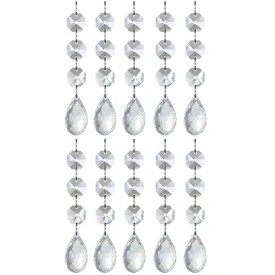 Afbeelding van UCLEVER 10 stuks zonnevanger hangers, kristallen zonnevanger, 37 mm, druppel, kristalglas, kroonluchter, lichtvanger, hanger, prisma&#039;s voor ramen, huis, tuin, windspel (waterdruppels)