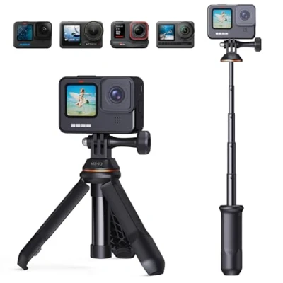 Afbeelding van K&amp;F Concept Selfie Statief, Stick, Mini Statief met 33cm Telescopische Stok, Draagbare Compatibel DJI Osmo Action, Insta 360, Beschikbaar voor Live Streaming en Vlog