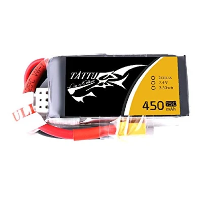 Afbeelding van Tattu 2S 450mAh 75C 7,4V Lipo accu met XT30 stekker voor kleine FPV mesjes Torrent 110 Baby Hawk Micro 2 E Flite 180 CFX