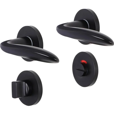 Afbeelding van Deurklink op rozet Lake (Rond, Toiletsluiting, Blinde bevestiging, 2 stuks)