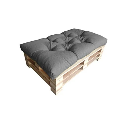 Afbeelding van Chilly Pilley Palletkussen Schuimvlokken Palletmeubel Palletbank Rugleuning Zitkussen Zijkussenset (Zitkussen 120 X 60 Grijs)