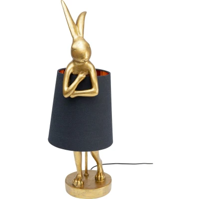 Afbeelding van Kare Design Animal Rabbit Tafellamp 68 Cm Goudkleurig Zwart