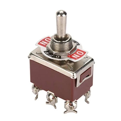 Afbeelding van 5st tuimelschakelaar, 250v 15a 3 positie aan uit 6 pins met 12mm montagegat tuimelschakelaar Spdt condensatoren Smd