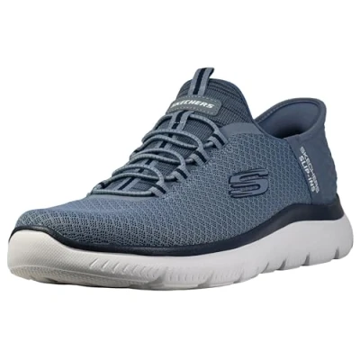 Afbeelding van Skechers Heren Handsfree Slip ins Summits HIGH Range Sneaker, Slate Mesh/Trim, 8.5 UK, Leisteen Mesh Trim, 42.5 EU