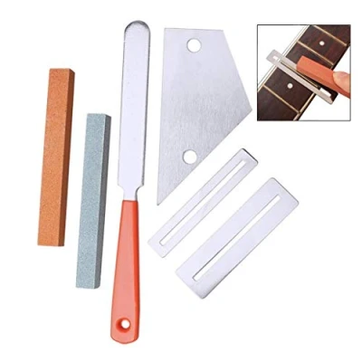 Afbeelding van XLKJ Gitaar Poolse Gereedschap Set,Gitaar Fret Crowning Luthier File,Fret Rocker,Toets Guards Protectors en Slijpen Stone