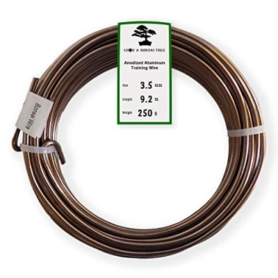 Afbeelding van Grow A Bonsai Tree Geanodiseerd aluminium 3,5 mm draad 250g grote rol (30 voet) (3,5 mm, bruin)