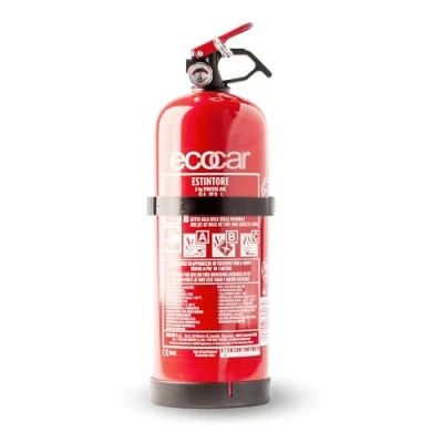 Afbeelding van ecocar Brandblusser 2 kg poeder EN3 goedgekeurd voor auto, huis, B &amp; B, camper en kantoor met manometer houder inbegrepen