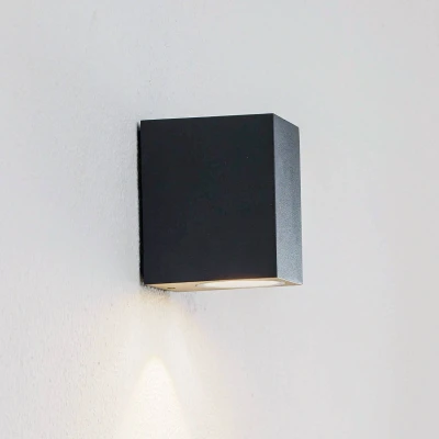 Afbeelding van Lucande LED wandlamp buiten 1licht aluminium H: 9.5 cm grafiet Inclusief lichtbron