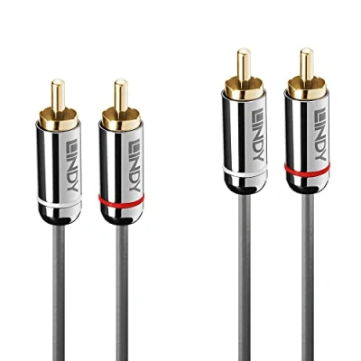 Afbeelding van LINDY 35345 RCA Audio Aansluitkabel [2x Cinch stekker 2x stekker] 1 m Antraciet