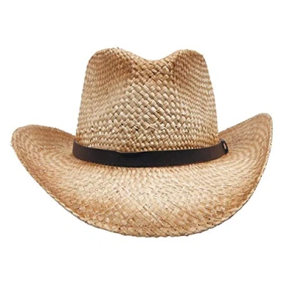 Afbeelding van MFH Strohoed carnaval cowboyhoed westernhoed zonnehoed, bruin, One size